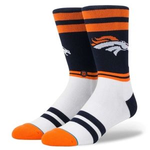 NWT Stance x NFL Denver Broncos BRONCOS LOGO CREW Socks Size L 9-13